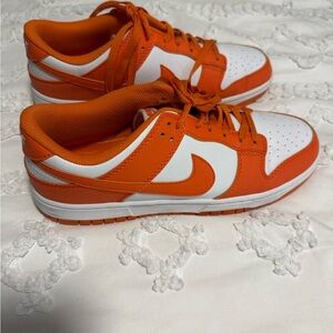 Nike Men's Orange and White Custom Dunks